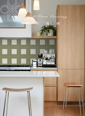 绿色仿花砖贴纸地板m贴自粘阳台厨房防水防滑地面耐磨翻新pvc墙贴
