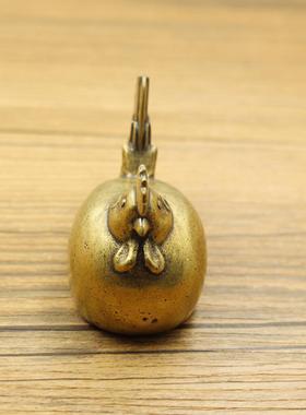 黄铜福鸡摆件印章黄铜金鸡铜摆件鸡你太美铜葫芦古玩纪念品手把件