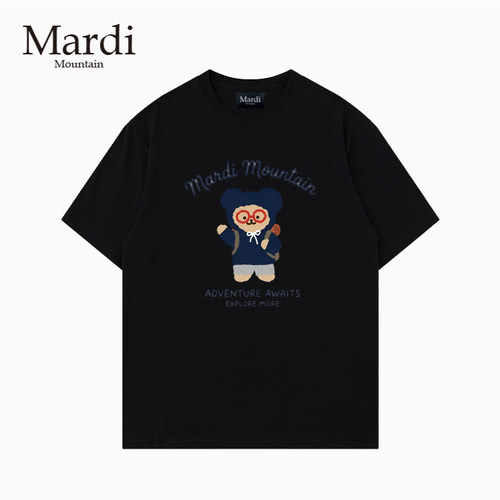 官方旗舰店 Mardi Mountain韩国正品2026春夏款黑白纯棉短袖女t恤 - 图0