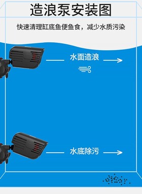 西龙双头冲浪泵鱼缸水族箱造浪静音吸盘造流冲鱼便造浪泵鱼缸清洁