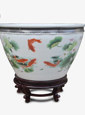 陶瓷鱼缸底座实木花瓶盆景底座圆形佛像底座家居饰品摆件底座架