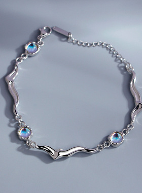 韩版月光石拼接手链女小众高级感