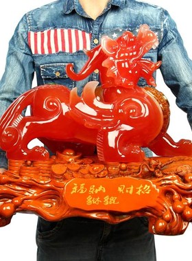招财玉貔貅摆件 l大号一对办公室桌家居玄关装饰店铺开业礼品摆设