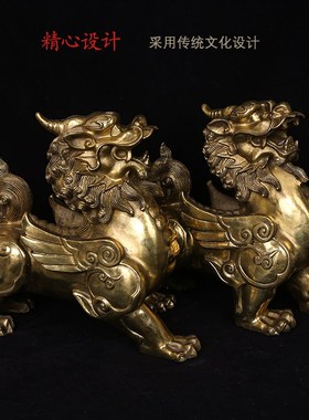 纯铜天禄貔貅摆件大号