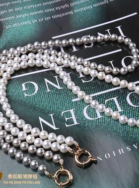 泰国佛牌链子时尚圆珍珠贝项链短链锁骨链挂吊坠女不掉色不掉皮