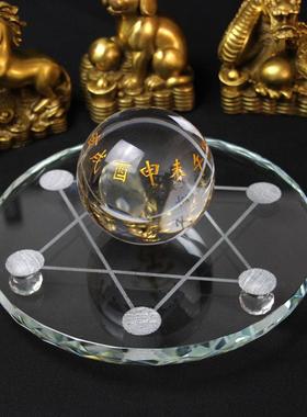新品三合水晶球摆件虎马狗兔猪羊牛蛇鸡家居饰品
