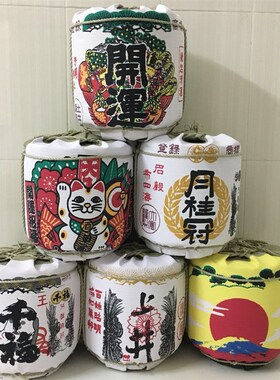 日式装饰酒樽酒桶古代摆设品x装饰日韩和风寿司料理店中式仿古套