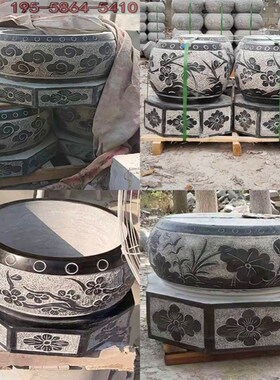 石雕柱墩仿古柱鼓n墩青石柱墩底座石墩子空心石柱础柱顶石