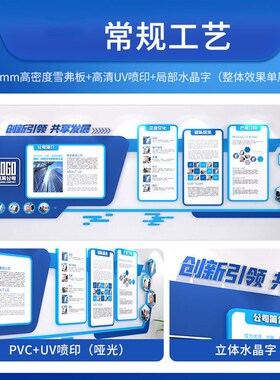 企业展厅文化墙设计定制立v体亚克力公司背景墙员工风采形象展示