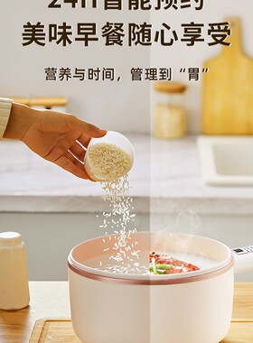 电煮锅一体锅多功能家用小型v陶瓷辅食锅火锅带蒸笼多层宿舍小电