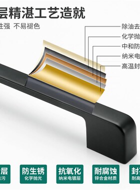 柜门拉手现代简约欧式黑色美式明装衣柜门把手橱柜抽屉小拉手单孔