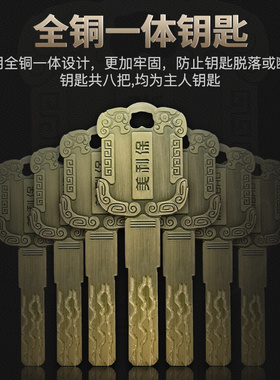 美利保锁芯防盗门家用超C级通用型大门锁48叶片八槽升级版锁芯