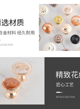 单孔抽屉拉手欧式仿古合金门把手床头柜衣柜酒柜门圆形蘑菇小拉手