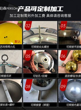 圣诞节装饰球不锈钢草绿色圆球七彩色空心球商场橱窗吊装景观摆件
