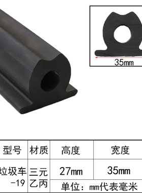 东风环卫车密封条自卸式垃圾车渣土车清洁车后门防漏橡胶止水条