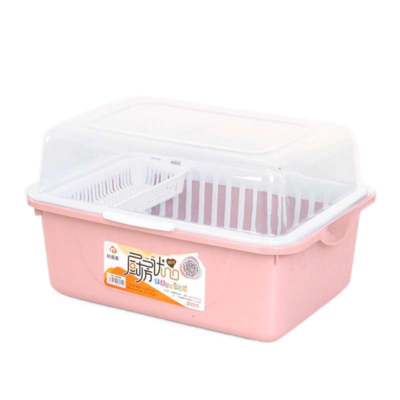 简易碗柜装碗筷收纳箱带盖沥水架塑料置碗盆家用碗盒厨房放碗韶意 - 图2
