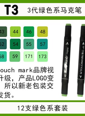 Touch mark马克笔12色色系基础套装双头油性笔常用动漫肤色冷暖灰