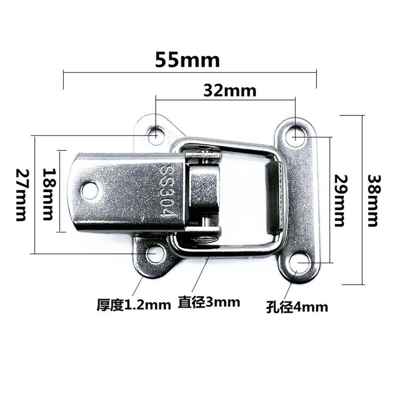 304不锈钢搭扣箱扣飞机卡扣锁工具箱锁扣工具箱工业固定塔扣 包邮 - 图0
