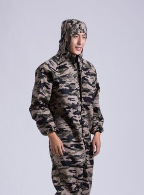 夏季薄款耐脏连体工作服带帽防脏防污服连体衣喷漆连体服养殖场服