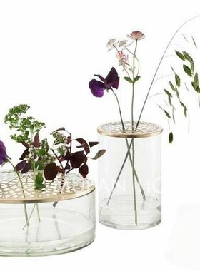 。玻璃花瓶插花瓶口固定器神器网格防倒瓶居民宿花店装饰花瓶摆件