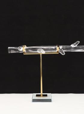 欧式金属水晶柱样板房售楼部卧室客厅书房餐厅电视柜软装饰品摆件