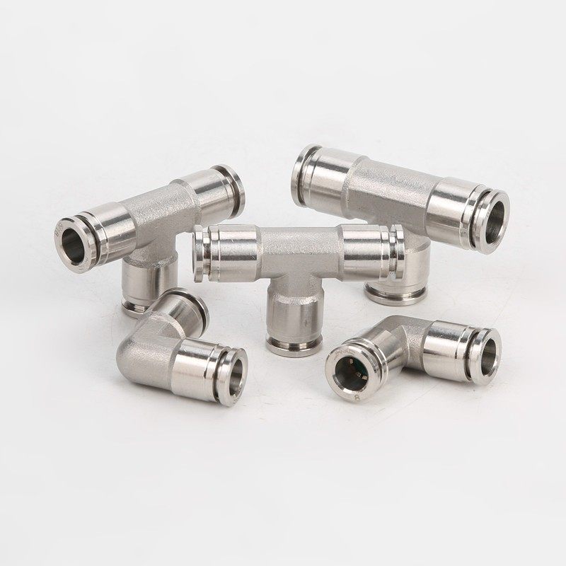不锈钢304气动接头PE快插三通6/8/10/12/14PU管分路分叉T型快速接,淘宝优惠券,粉丝福利购,淘宝优惠卷