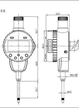 原装特马数显千分表0.001mm原点电子指示表高精度校表25.4MM