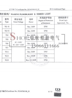 海星海事TG5/TG6船用不锈钢远程投光灯带整流器250W/400W CCS正品