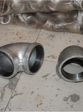 热镀锌玛钢管件镀锌90度弯头内丝镀锌铸铁丝扣弯头消防水管接头