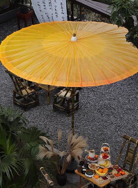 围炉煮茶户外伞古风大号油纸伞中式庭院伞复古防雨防晒遮阳遮雨伞