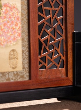 南京云锦研究所博物馆花漫金陵摆件桌面屏O风玄关柜茶桌装饰摆画