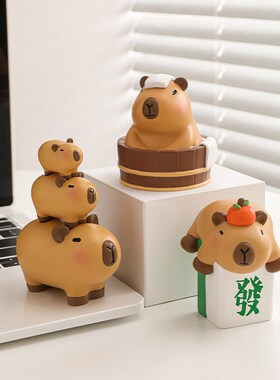 卡皮巴拉木鱼水h豚解压情绪稳定神器桌面小摆件装饰生日母亲节礼