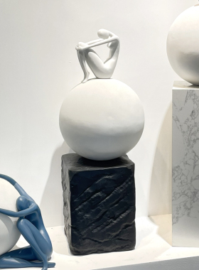 人像雕塑落地展台服装店橱窗装饰摆台增高L摆设台几何底座模特地