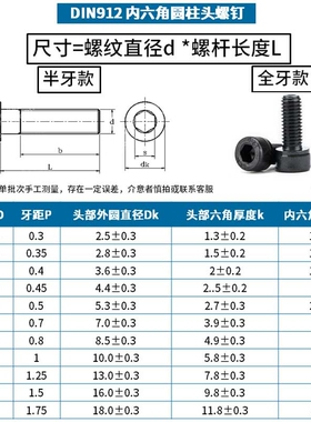 M6M8M10 12.9级内六角螺丝高强度内六角螺丝螺钉螺栓杯头螺丝 5折