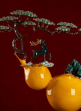 招财葫芦麋鹿摆件新中式酒柜客厅玄关装饰搬家P礼物乔迁新居装饰