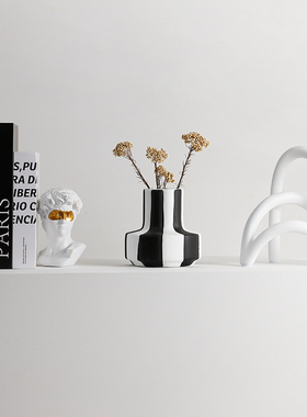 家居黑白软装g高级感客厅装饰品房间玻璃酒柜摆件创意抽象艺术摆