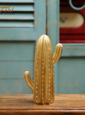 北欧简约风白金色仙人掌仙人柱家居饰品J客厅样板房创意装饰品摆