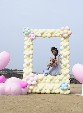 相框拍照打卡落地雕塑户外大型玻璃钢摆件幼儿园草坪景区美陈装饰