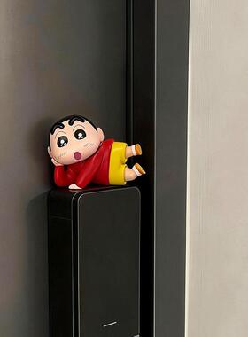蜡笔小新新年摆件智能门锁门上装饰品马年挂饰春节入户门把手装饰