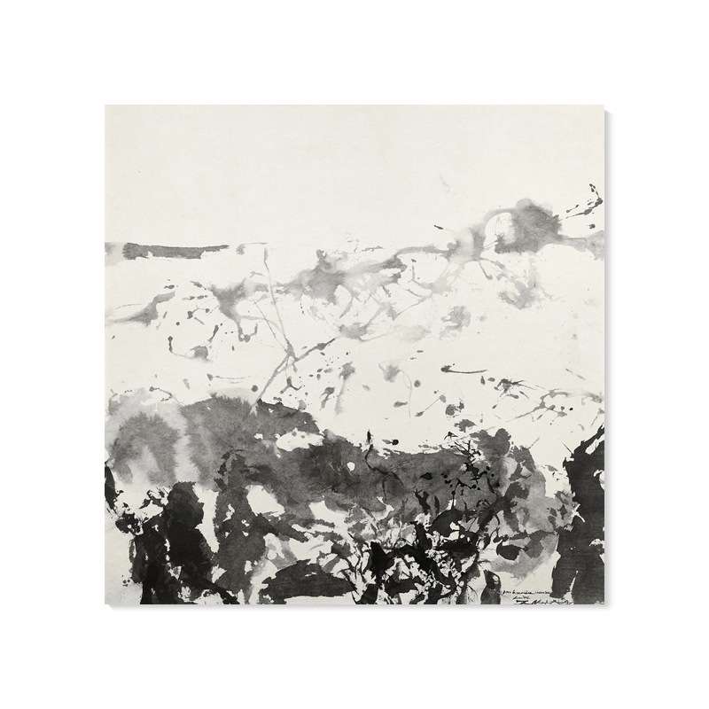 赵无极黑白水墨画抽象艺术画新中式装饰画高端书房茶室挂画 - 图2