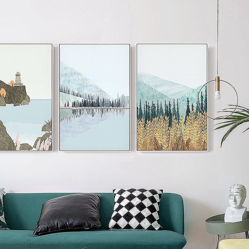 Internet celebrity decorative painting modern minimalist landscape hanging painting mural living room gift corridor restaurant housewarming bedroom 24 solar terms