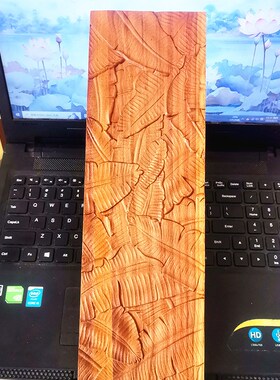 芭蕉叶榆木木雕画 简约实木雕花木板 浮雕家具柜门木贴花板装饰板
