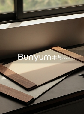 简约办公室书桌垫书垫皮革写字板创意摆件样板房间样T品屋展示中