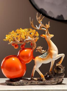 福鹿工艺品直销摆件家居装饰新中式乔迁礼物创意客厅玄关酒柜工艺