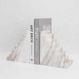 新中式水磨石书档样板房办公室卧室书房客厅书柜桌面玄关饰品摆件