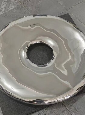 圆形不锈钢金属甜甜圈壁饰轻奢酒店样板房沙发背不锈钢圆环背景
