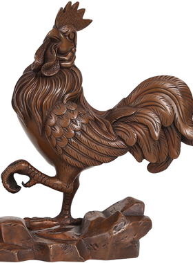 铜欣祥 紫铜生肖鸡纯铜鸡摆件办公室摆件家居装饰V工艺品装饰摆设