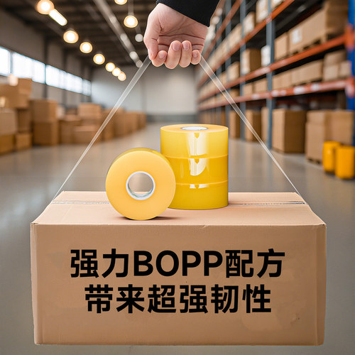 透明封箱胶带快递打包装高粘不易断胶纸封口工厂大卷批发定制整箱 - 图1