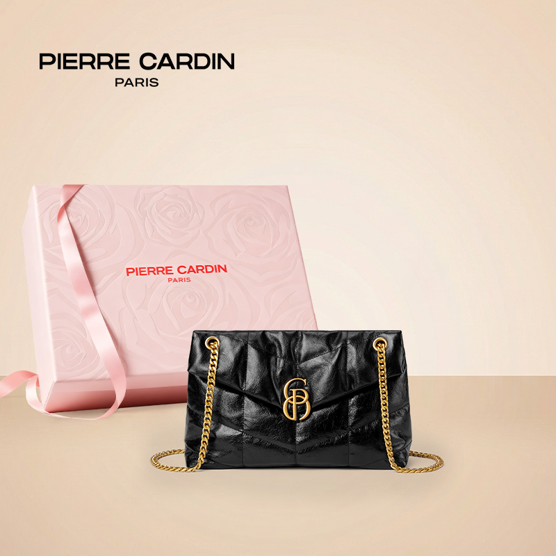 皮尔卡丹女包真皮链条菱格包通勤高级感单肩斜挎小方包送女友礼物,淘宝优惠券,粉丝福利购,淘宝优惠卷