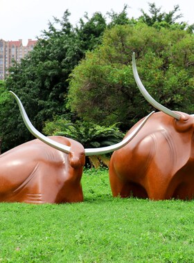 户外抽象牛d雕塑公园游乐园地产商场展厅创意艺术动物美陈装饰摆